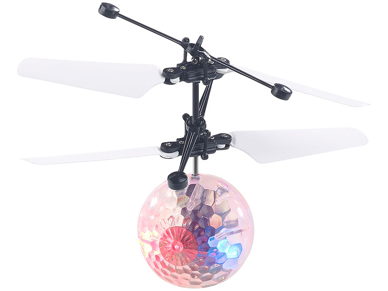 Selbstfliegender Hubschrauber-Ball mit bunter LED-Beleuchtung