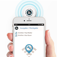 Scannen des UnTouch Werkzeugtags mit dem iPhone in der UnTouch App Scannen des UnTouch Werkzeugtags mit dem iPhone in der UnTouch App