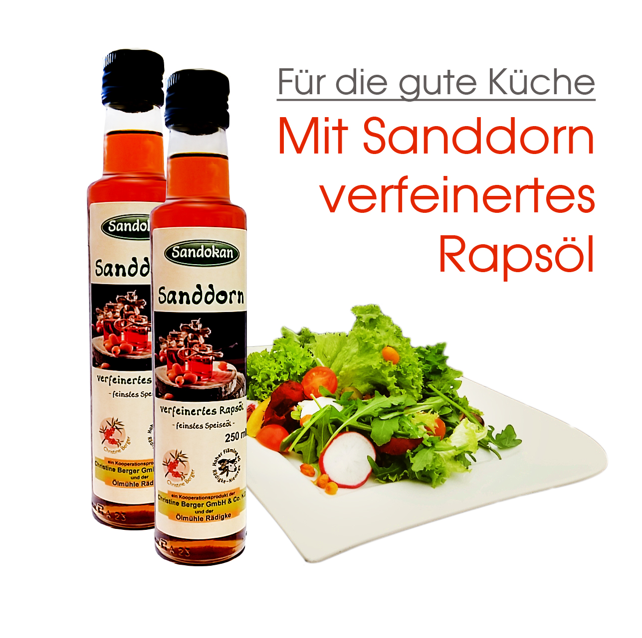 Neu& lecker: Sanddorn-Rapsöl von Sandokan (Bildquelle: Christine Berger Gmbh& Co. KG)