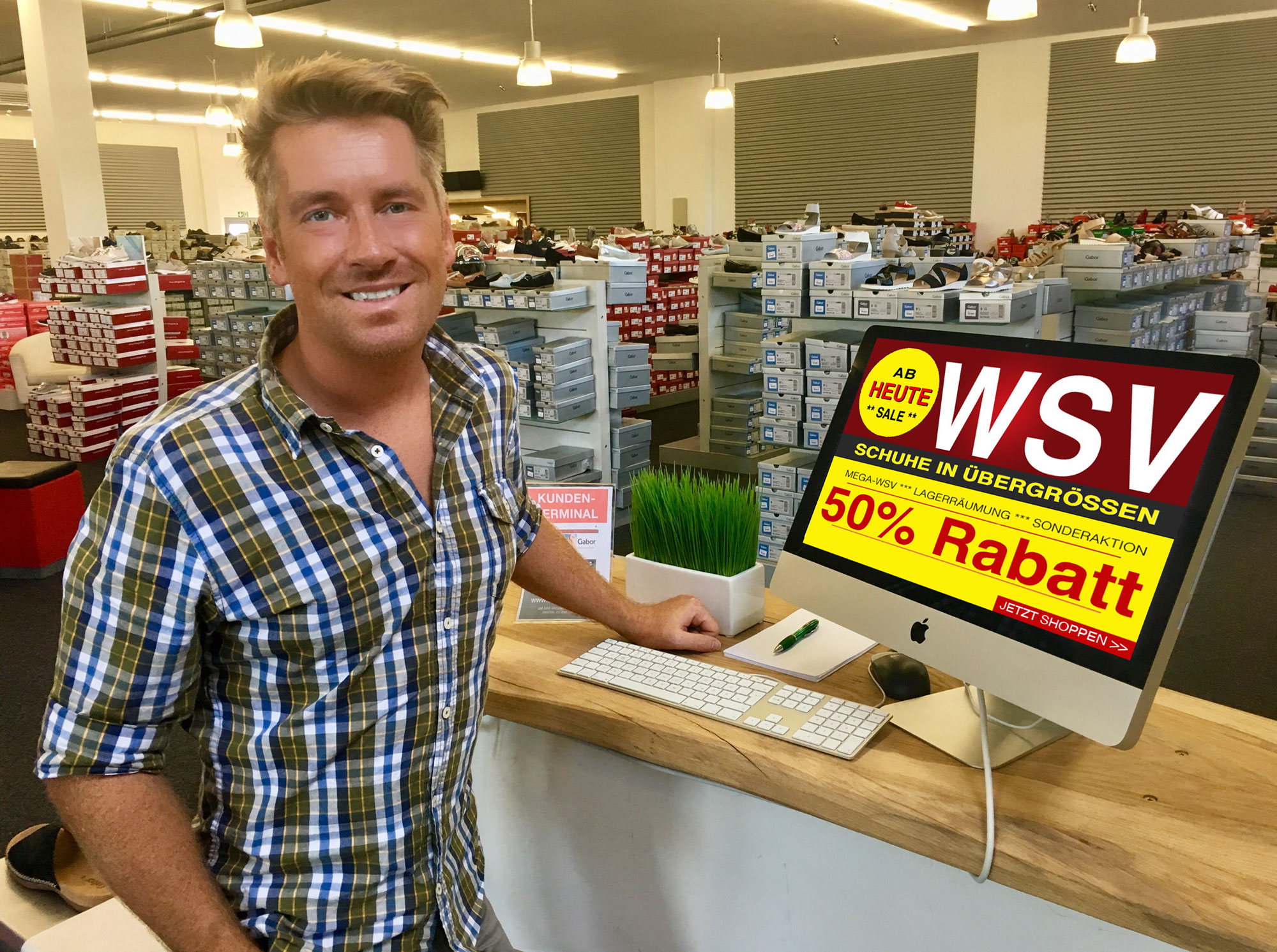 Freut sichüber den Besucher-Rekord zum WSV: Kay Zimmer, Chef von schuhplus - Schuhe inÜbergrößen.