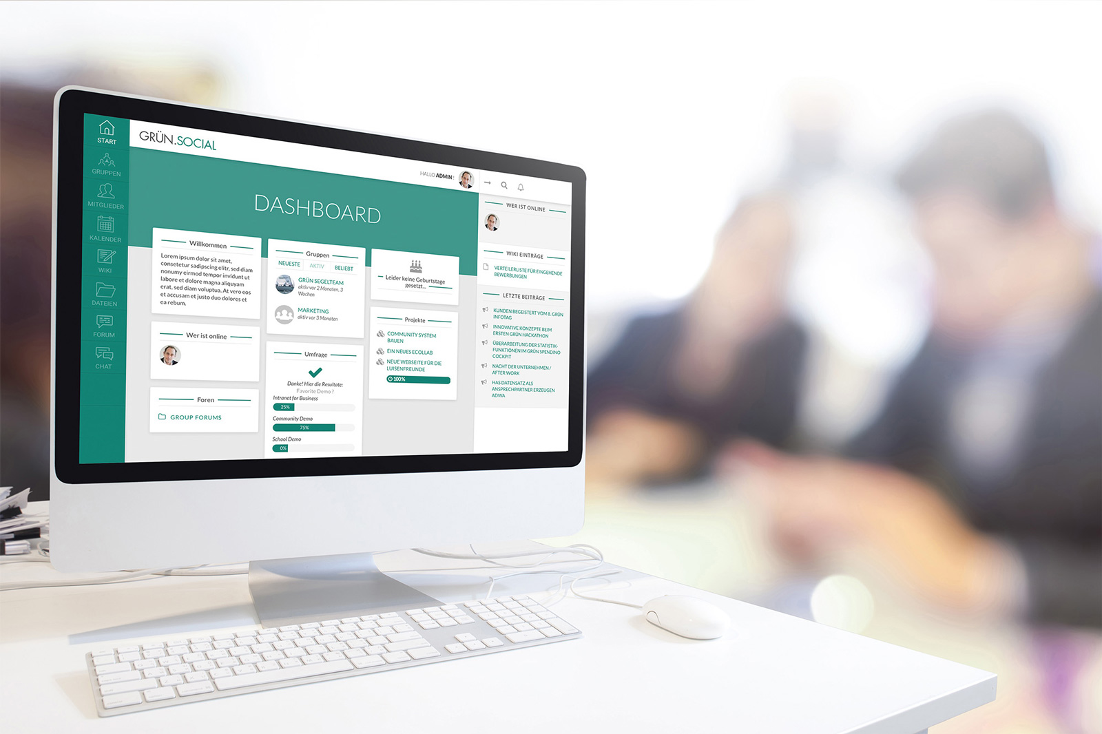 GRÜN.SOCIAL ist die neue Online Social-Software der GRÜN Software AG.