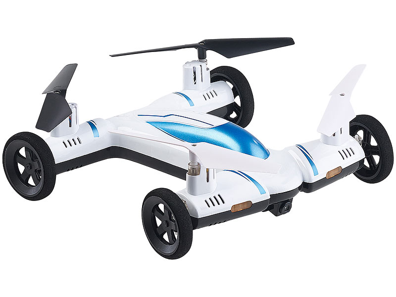 2in1-Quadrocopter und Auto mit HD-Kamera, 2,4-GHz-Fernsteuerung, WLAN 2in1-Quadrocopter und Auto mit HD-Kamera, 2,4-GHz-Fernsteuerung, WLAN
