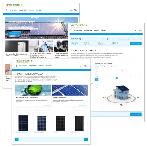 Screenshots des Greenergetic EDL-Portals Screenshots des Greenergetic EDL-Portals