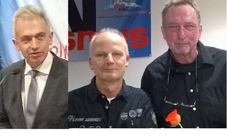 (v.li.): Oberbürgermeister Peter Feldmann, Koordinatoren Stefan Martin und Hermann Huber.