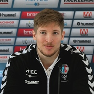 (Foto: HJKrieg, hl-studios, Erlangen): Jan Schäffer HC Erlangen freut sich auf seinen ersten Einsatz