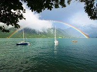 Regenbogen über dem Achensee (Hotel Post am See)