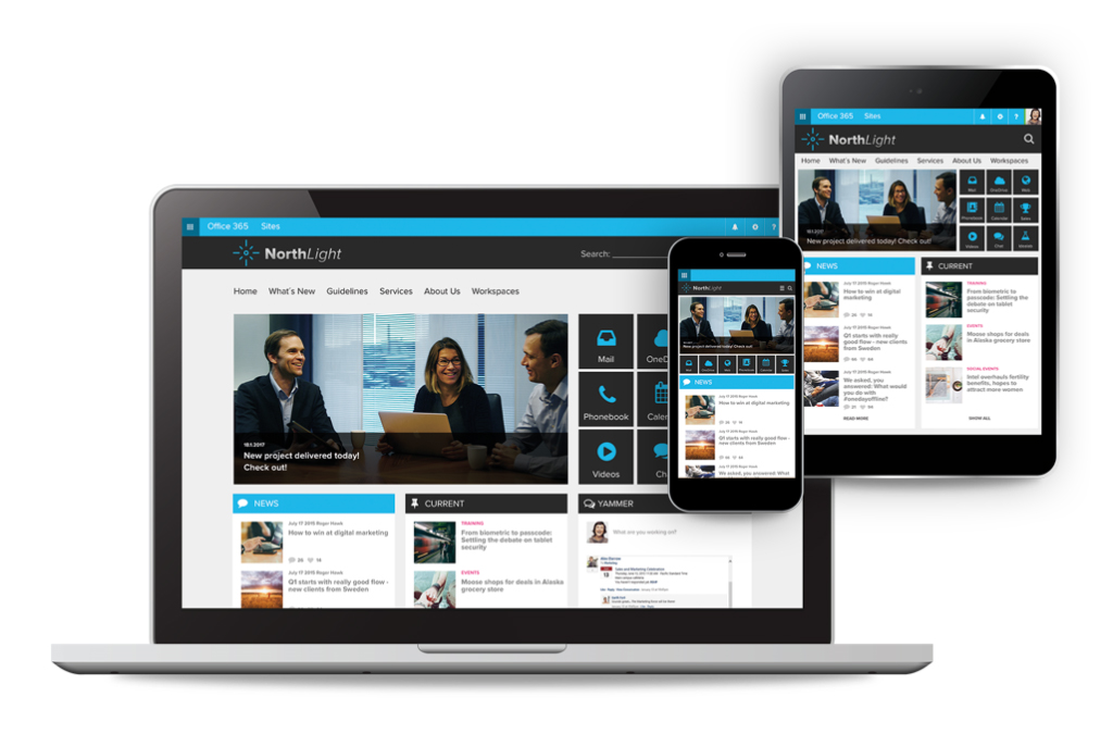 Valo Intranet: Hohe Intranet-Funktionalität und gutes Design auf allen Endgeräten (Bildquelle: Blue 