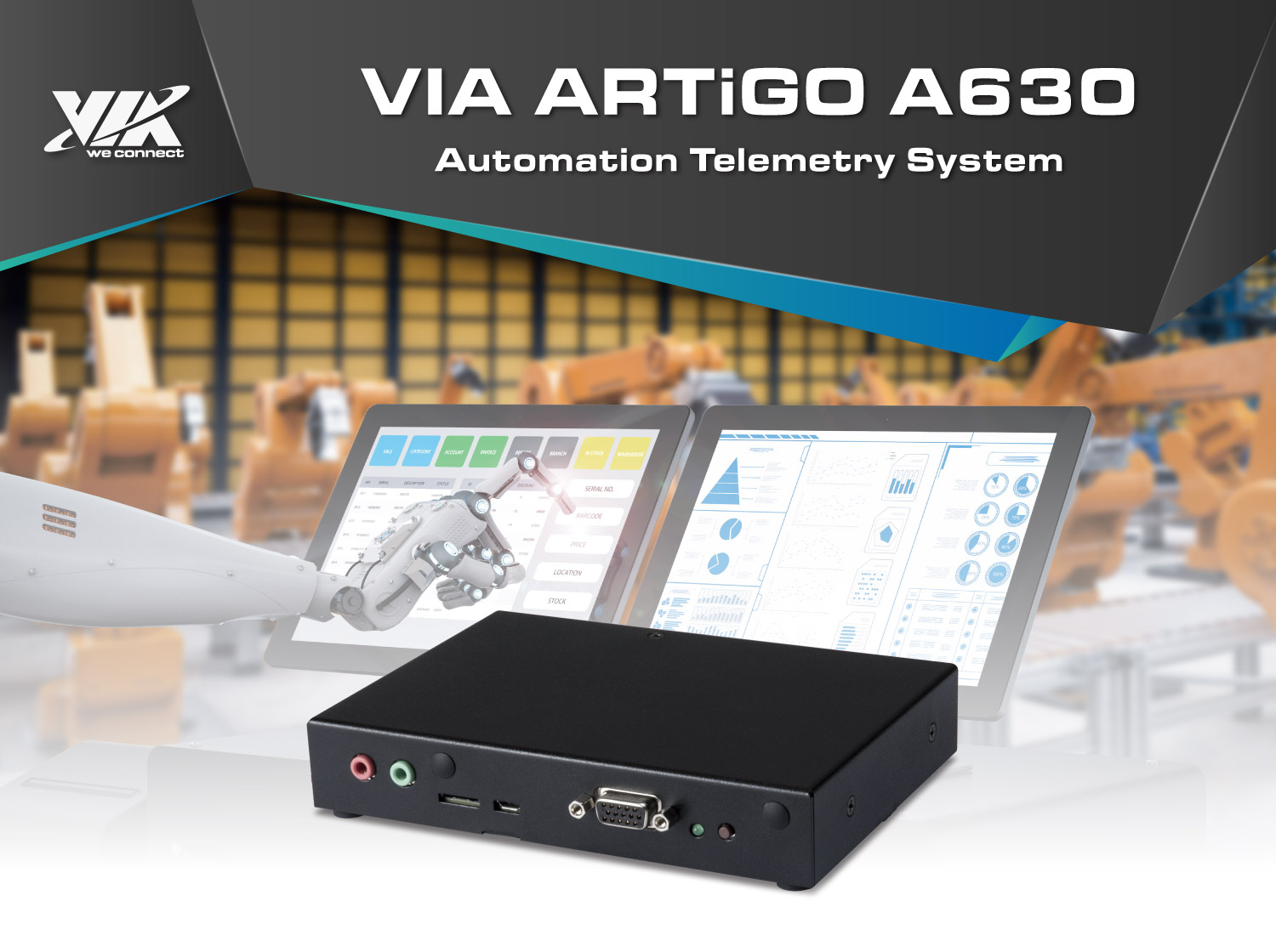 VIA ARTiGO A630 Automation Telemetry System (Bildquelle:©VIA Technologies) VIA ARTiGO A630 Automation Telemetry System (Bildquelle:©VIA Technologies)