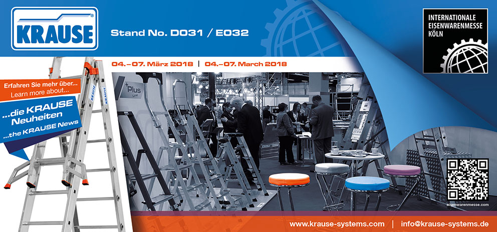 KRAUSE auf der Eisenwarenmesse, Stand D031 / E032