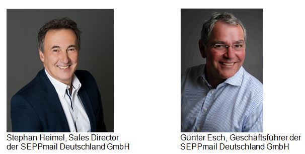 S. Heimel, Sales Director SEPPmail Deutschland  / G. Esch, Geschäftsführer SEPPmail Deutschland