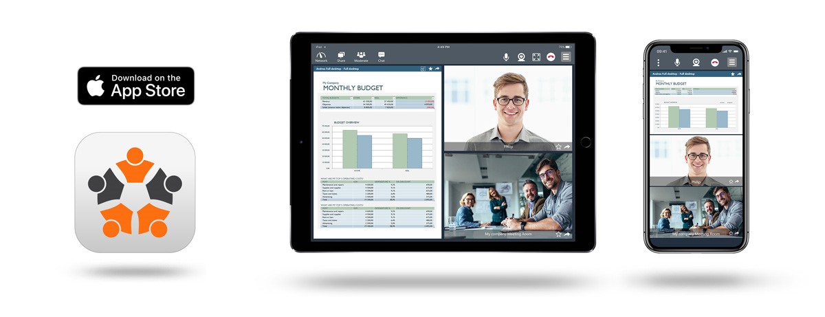 Die erste professionelle und sichere Videokonferenz-App die kostenlos im App Store verfügbar ist