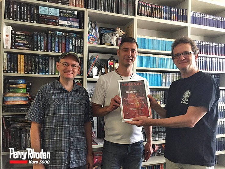 v.l. PR-Autor Christian Montillon, Oliver Mäuser und PR-Chefredakteur Klaus N. Frick