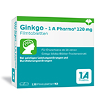 Jetzt neu: „Ginkgo – 1 A Pharma 120 mg“ und „Ginkgo – 1 A Pharma 80 mg“.