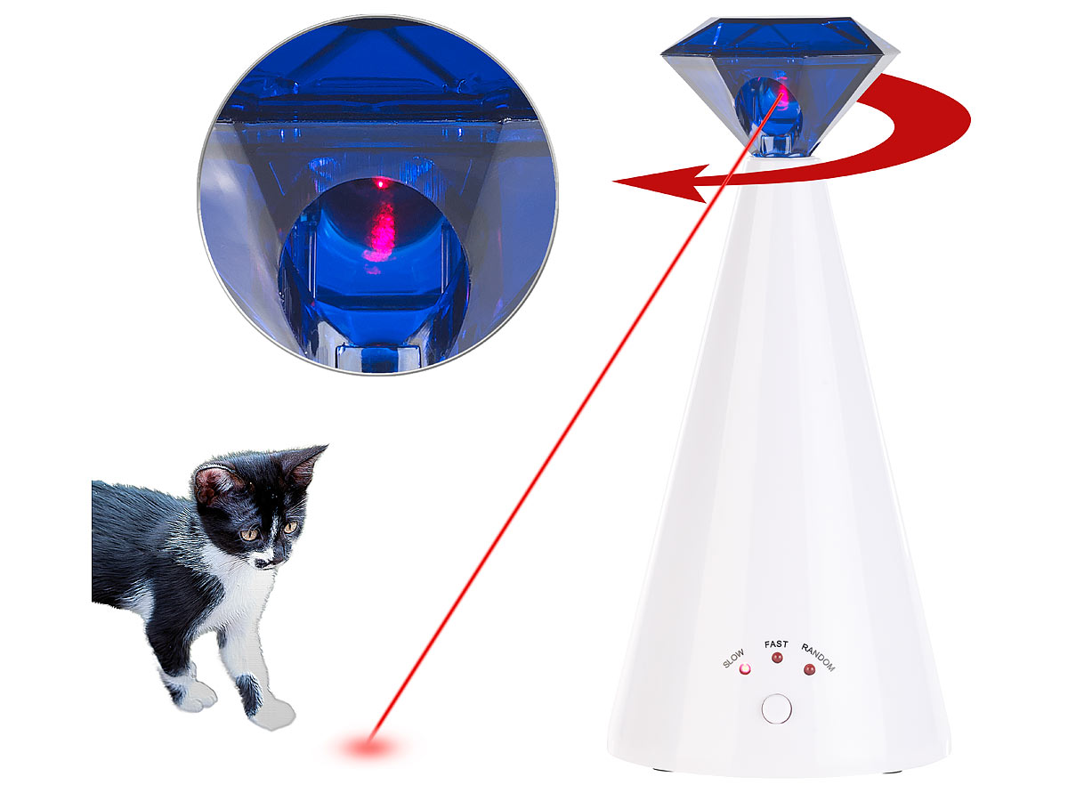 Sweetypet Automatische Laser-Katzenangel zur Förderung des Jagd-Instinkts, www.pearl.de