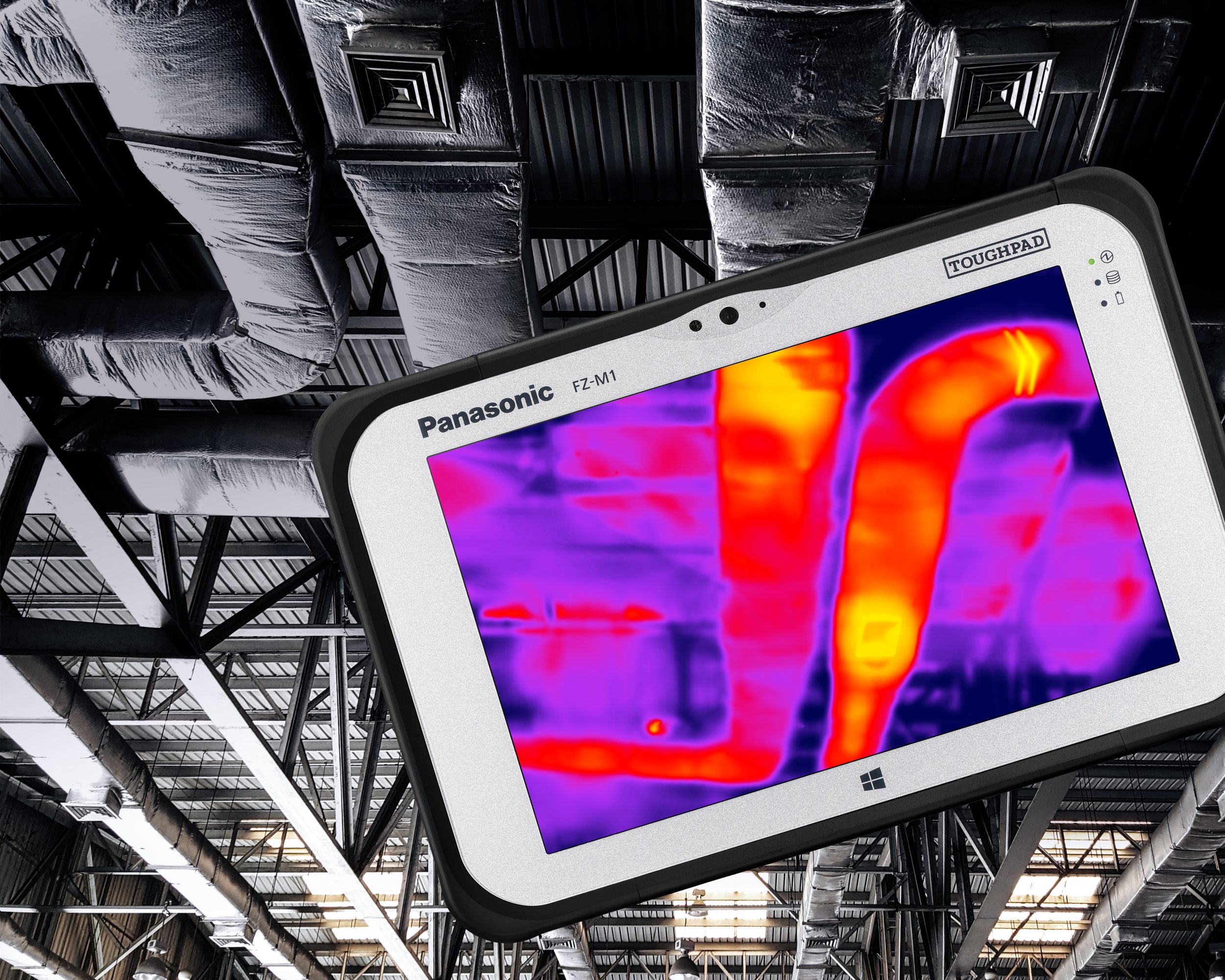 Komfortable Kombination für produktiveres Arbeiten: TOUGHPAD FZ-M1 mit FLIR Lepton Wärmebildkamera (