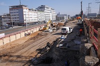 Tiefbauarbeiten für das Gebäude „Wilhelm“ der Marienzeile in Nürnberg