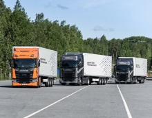 Scania Lkw in teilautonomer Platooning-Formation. Bild: Scania