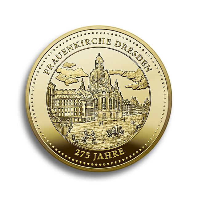 Degussa-1oz-Feingold-Thaler-275 Jahre Dresdner-Frauenkirche (Bildquelle: Degussa Goldhandel) Degussa-1oz-Feingold-Thaler-275 Jahre Dresdner-Frauenkirche (Bildquelle: Degussa Goldhandel)