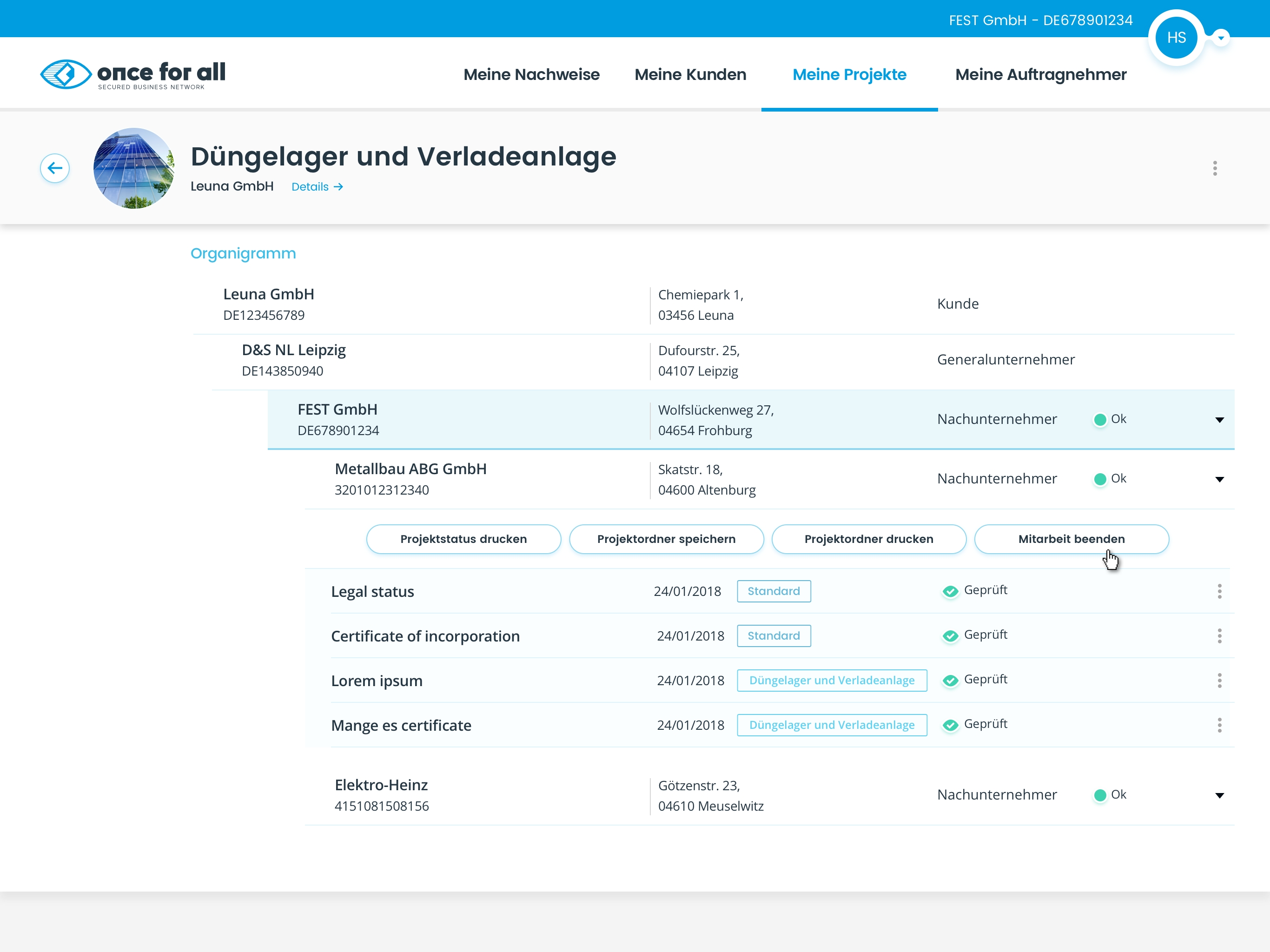 Screenshot der Oberfläche von Once for All Screenshot der Oberfläche von Once for All