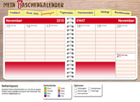 Taschenkalender online selbst gestalten