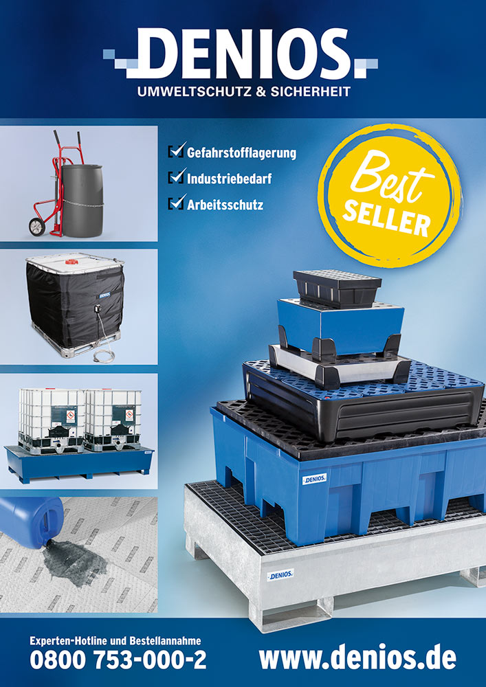DENIOS stellt seine Bestseller und Kernsortimente in einem Sonderkatalog zusammen DENIOS stellt seine Bestseller und Kernsortimente in einem Sonderkatalog zusammen