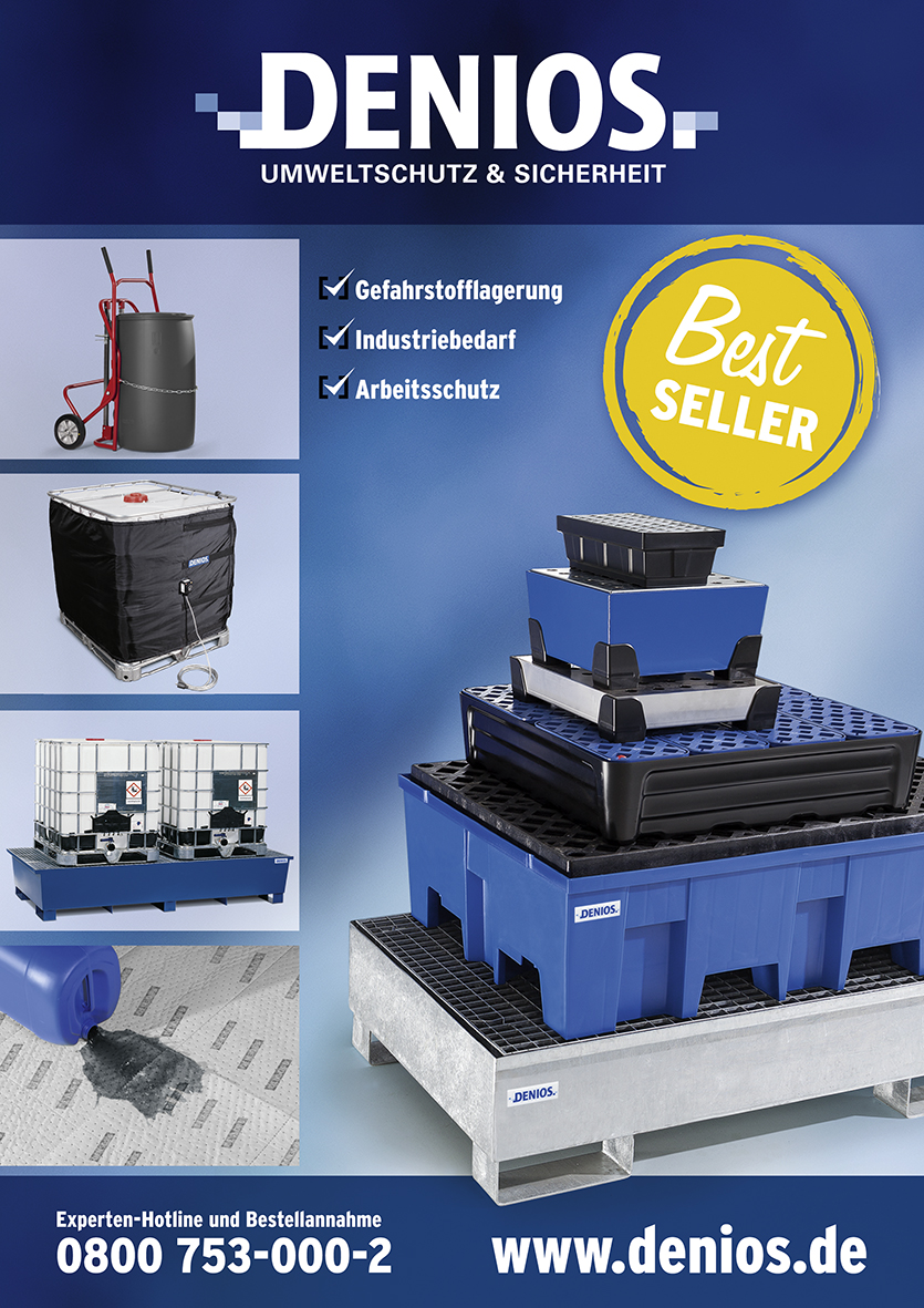 DENIOS stellt seine Bestseller und Kernsortimente im neuen Katalog zusammen