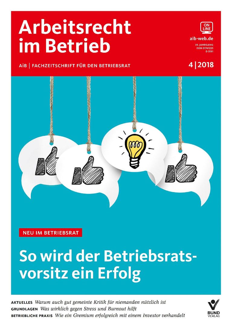 Titelcover Arbeitsrecht im Betrieb 4-2018