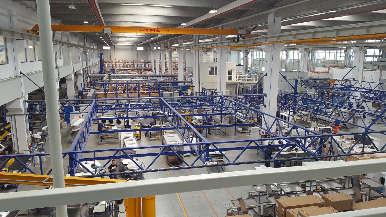 Der Fertigungsbereich bei der Güntner GmbH& Co. KG am Standort Sibiu (Bildquelle: NeuPro Solutio Der Fertigungsbereich bei der Güntner GmbH& Co. KG am Standort Sibiu (Bildquelle: NeuPro Solutio
