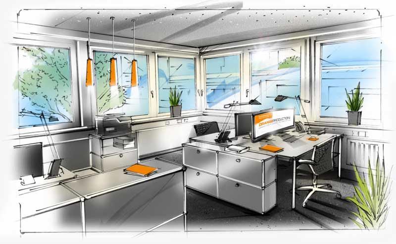 Sribble des neuen Büros in Heidenheim (Grafik: ORANGE PRODUCTION DG, frei zur Veröffentlichung bei N Sribble des neuen Büros in Heidenheim (Grafik: ORANGE PRODUCTION DG, frei zur Veröffentlichung bei N