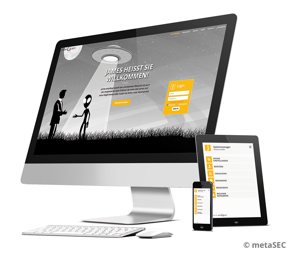 Screenshot aus der Besuchermanagement-Software JAMES Screenshot aus der Besuchermanagement-Software JAMES
