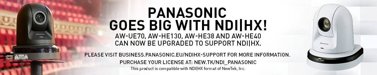 Panasonic Remote-Kameras unterstützen nach Firmware Upgrade NDI|HX (Bildquelle: Panasonic) Panasonic Remote-Kameras unterstützen nach Firmware Upgrade NDI|HX (Bildquelle: Panasonic)
