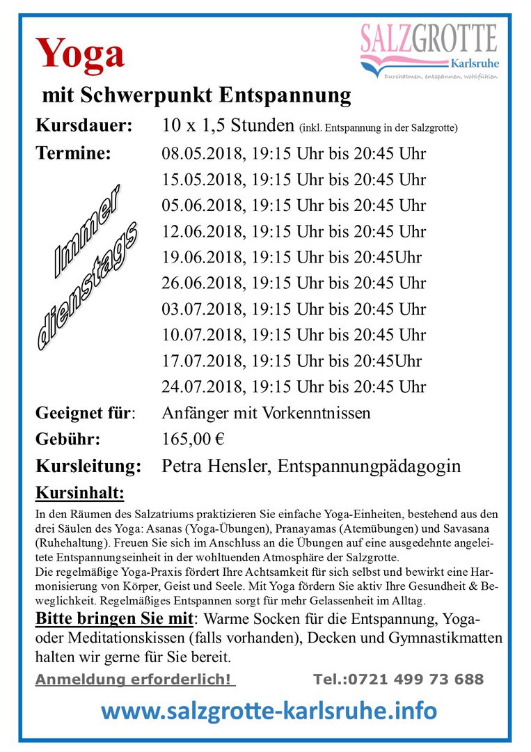 Yoga-Kurs in Salzgrotte Karlsruhe