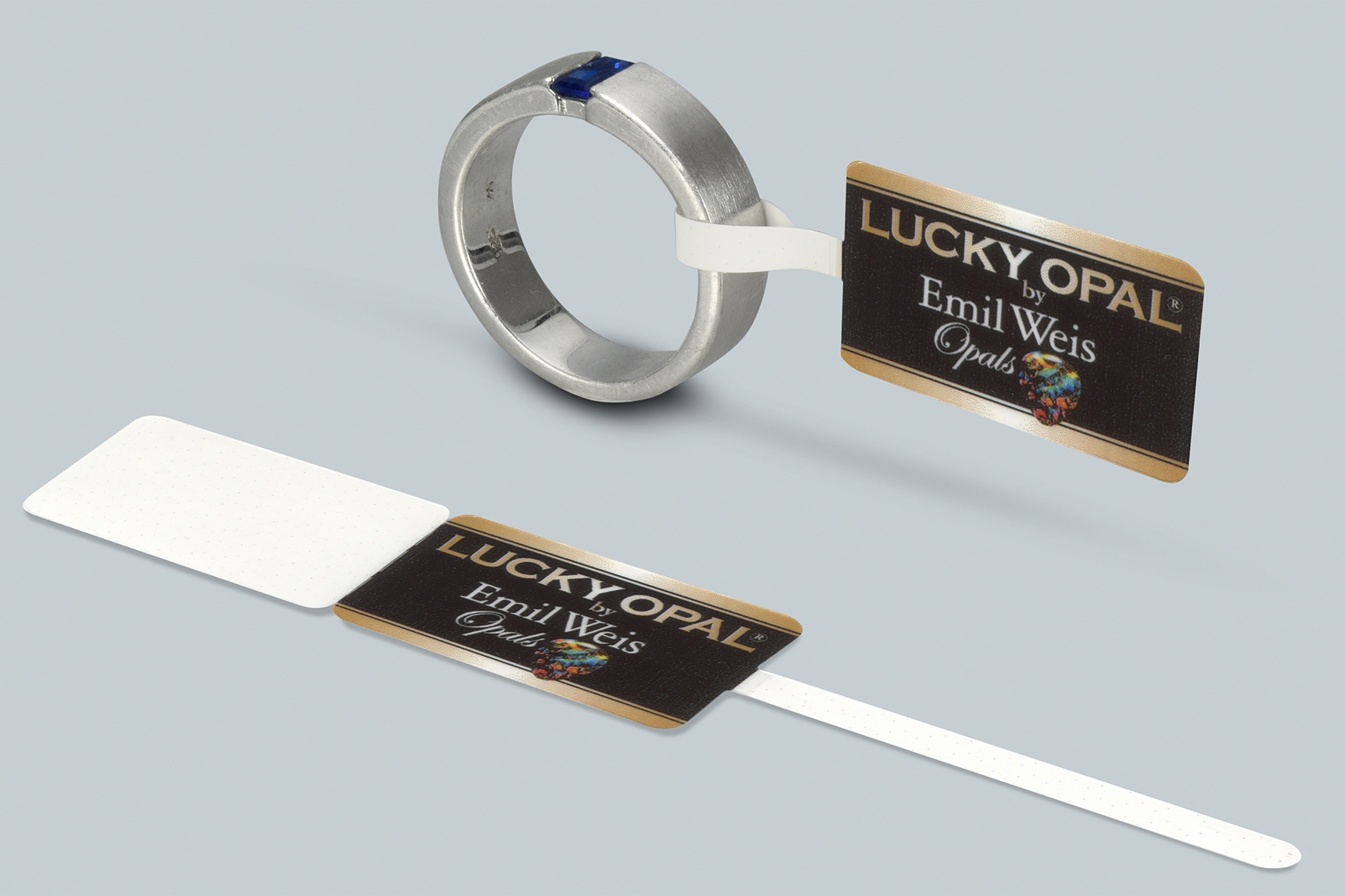 Juwelier-Etikett mit 4-Farb-Motiv und Farbverlauf aus dem Digitaldruck bei eXtra4 Labelling Systems Juwelier-Etikett mit 4-Farb-Motiv und Farbverlauf aus dem Digitaldruck bei eXtra4 Labelling Systems