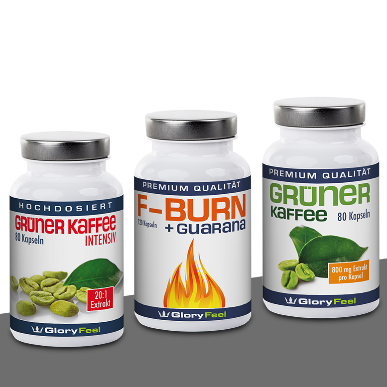 Grüner Kaffee Kapseln und F-BURN von GloryFeel