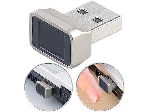 Xystec Finger-Abdruck-Scanner für Windows 7, 8, 8.1& 10, mit 360°-Erkennung, www.pearl.de