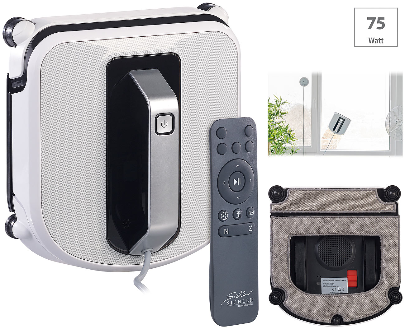 Sichler Haushaltsgeräte Profi-Fensterputz-Roboter PR-050 mit Vibrationsreinigung, www.pearl.de Sichler Haushaltsgeräte Profi-Fensterputz-Roboter PR-050 mit Vibrationsreinigung, www.pearl.de