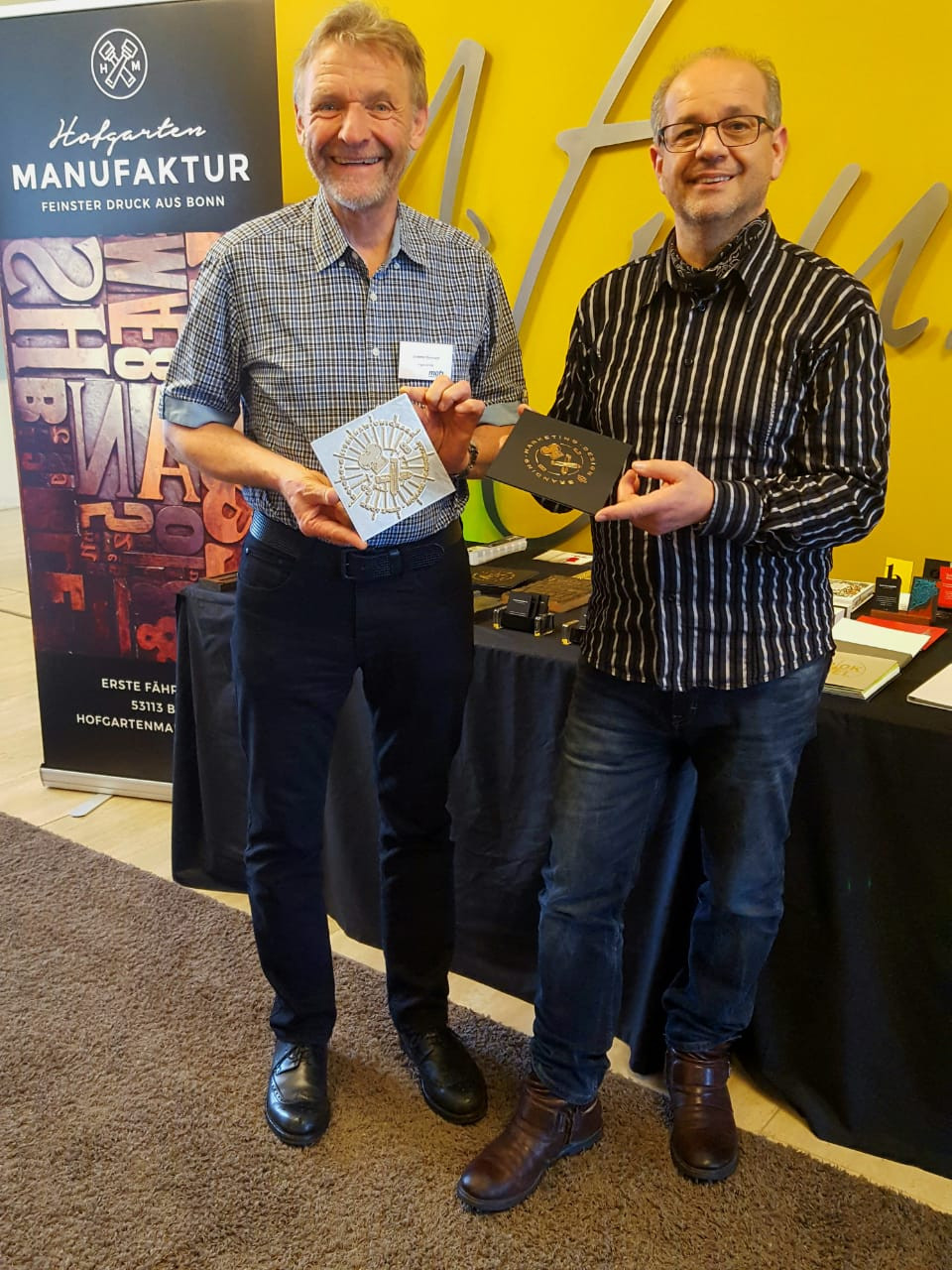 Jaromir Donoval und Walter Kucher auf der MOTIO-Medientage in Mainz (Bildquelle: Hofgartenmanufaktur