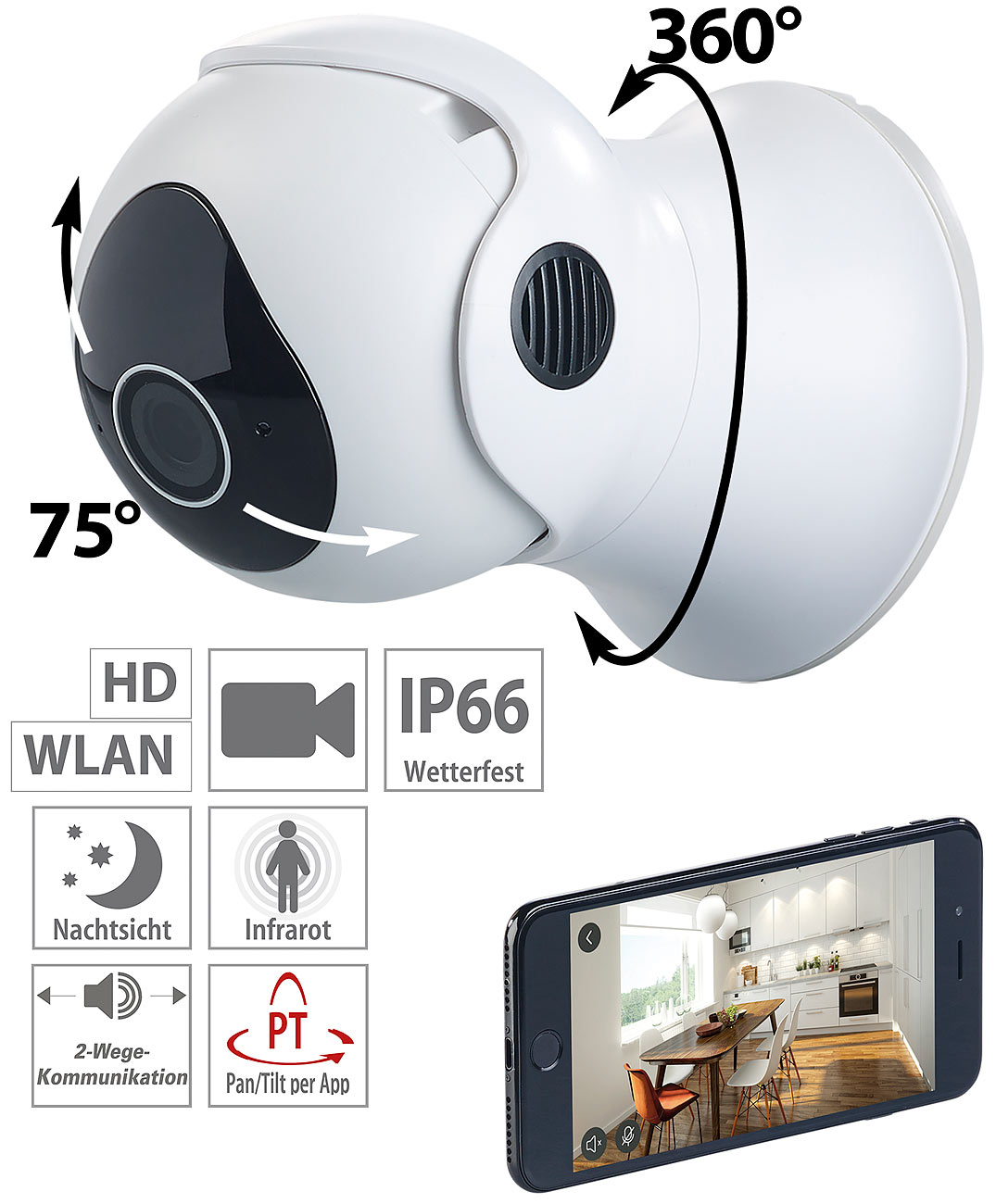 7links Alexa Kamera: Außen-WiFi-IP-Überwachungskamera IPC-390.echo, HD, App, www.pearl.de 7links Alexa Kamera: Außen-WiFi-IP-Überwachungskamera IPC-390.echo, HD, App, www.pearl.de