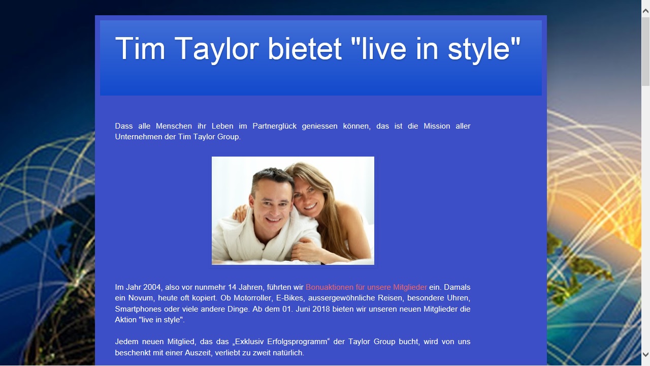 Webseite Tim Taylor live in style Webseite Tim Taylor live in style