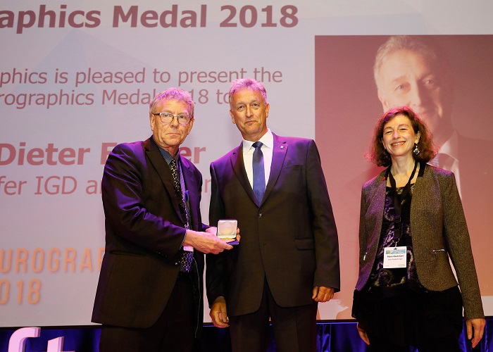 Die Eurographics Gold Medal ehrt als höchste Auszeichnung Prof. Fellner (Bildquelle:©Roy Borghouts / Die Eurographics Gold Medal ehrt als höchste Auszeichnung Prof. Fellner (Bildquelle:©Roy Borghouts /