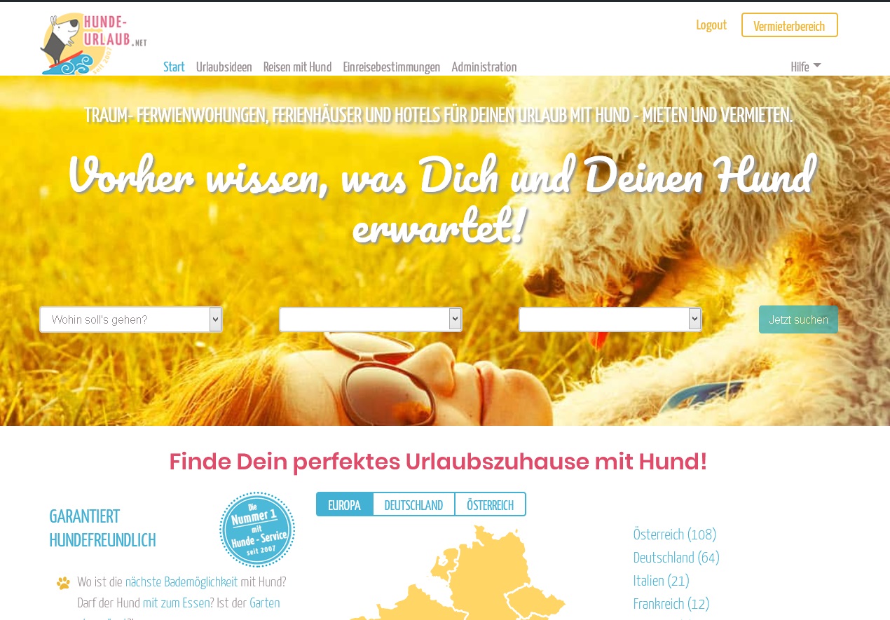 hunde-urlaub.net feiert sein 10-Jähriges im neuen Kleid mit vielen neuen Funktionen& Features