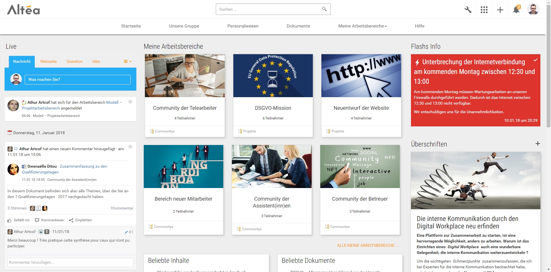 Newsflash, JPlatform 10, Jalios