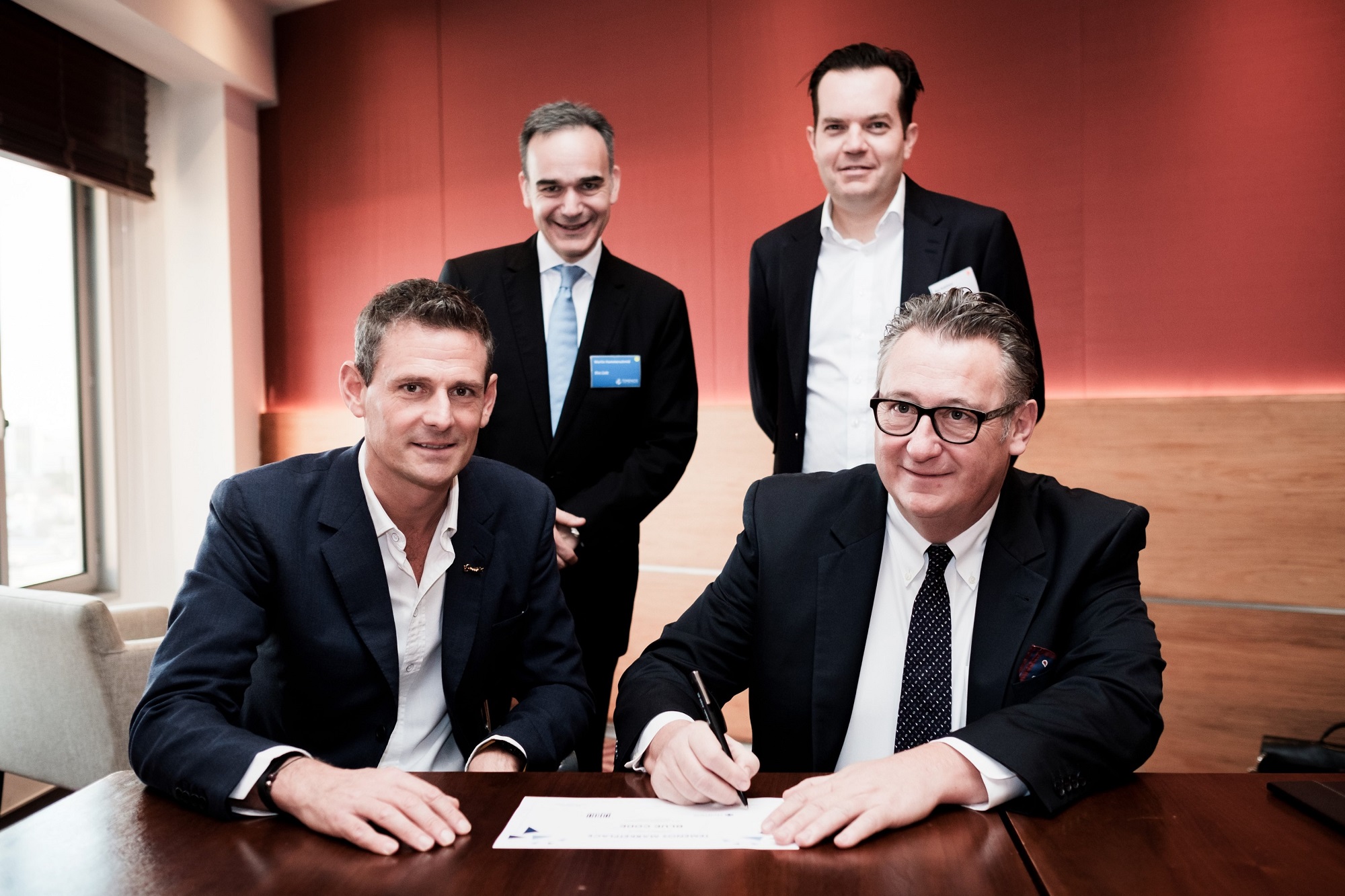 v.l.n.r. Hammerschmid, Robinson, Arnott, Oberholzer (Bildquelle:©Temenos Headquarters SA)