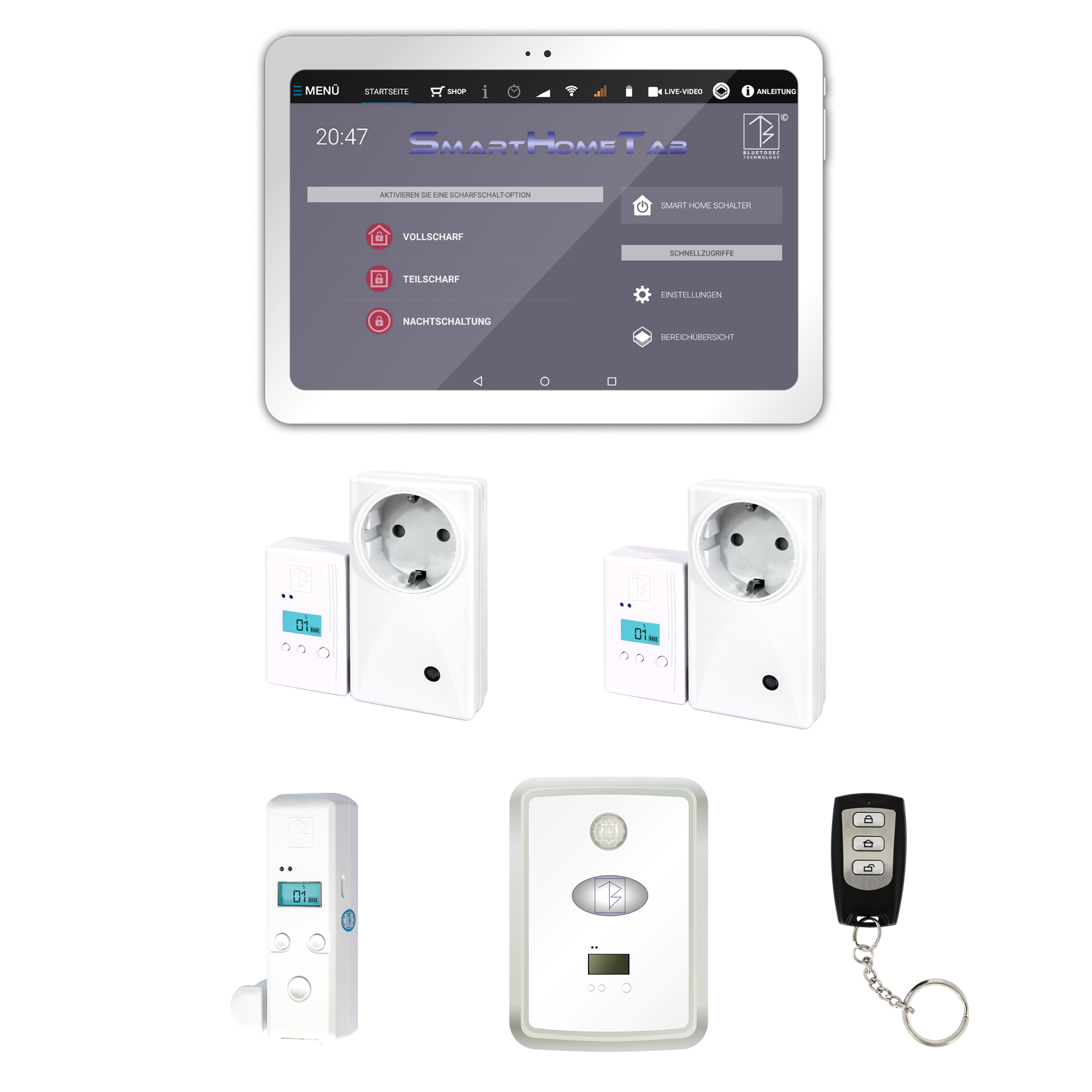Das SmartHomeTab Basis-Set bietet alles, was der Nutzer zum Start in die Smart Home Welt benötigt. ( Das SmartHomeTab Basis-Set bietet alles, was der Nutzer zum Start in die Smart Home Welt benötigt. (