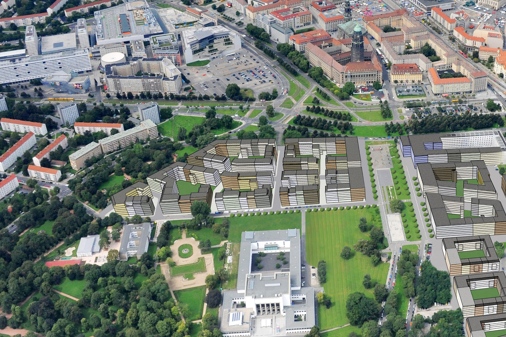 1. Bauabschnitt mit ca. 1.000 neuen Wohnungen an der Dresdner Altstadt (Bildquelle:©dresden-luftfoto 1. Bauabschnitt mit ca. 1.000 neuen Wohnungen an der Dresdner Altstadt (Bildquelle:©dresden-luftfoto