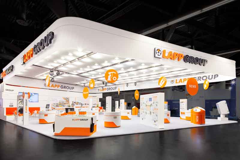 Raumtechnik der Lapp Group auf der SPS 2017 in Nürnberg (Foto: dlp motive GmbH) Raumtechnik der Lapp Group auf der SPS 2017 in Nürnberg (Foto: dlp motive GmbH)