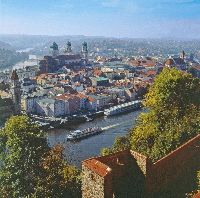 Passau Blick vom Oberhaus