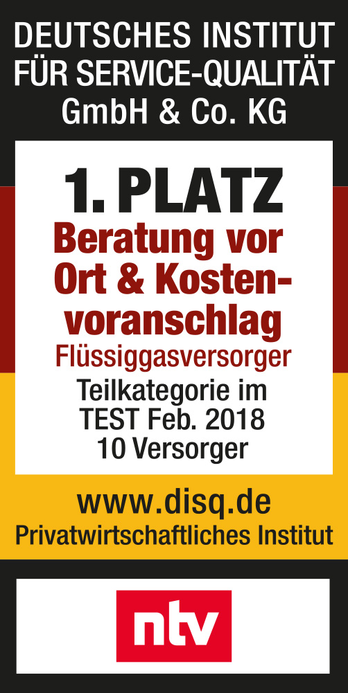 1. Platz in der Kategorie Vor-Ort-Beratung geht an Tyczka Energy (Bildquelle: @DISQ-Institut) 1. Platz in der Kategorie Vor-Ort-Beratung geht an Tyczka Energy (Bildquelle: @DISQ-Institut)