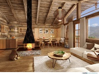 Innenansicht Chalet (c) Zuchna Visualisierungen (Chaletdorf Prechtlgut)