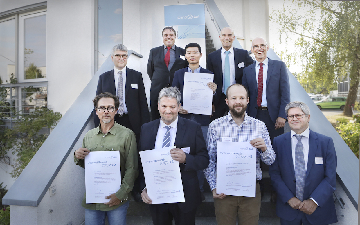 Die Science2Start-Preisverleihung 2018 beim BioRegio STERN Sommerempfang (Bildquelle: A. Faden/BioRe